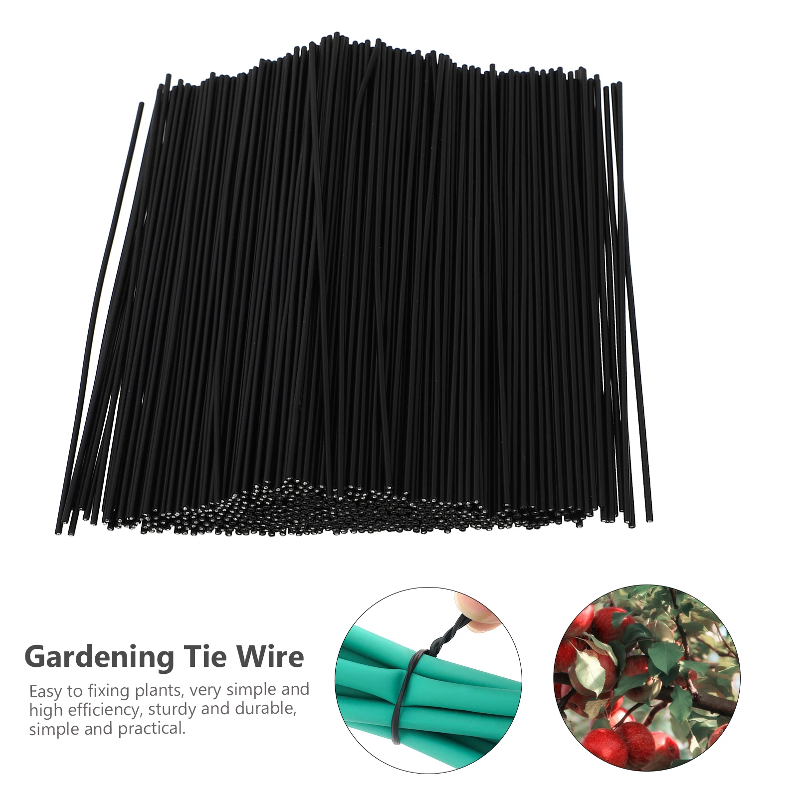 

1000pcs 7mm Black Round Grape Plant Ties Durable Gardening Fixing Gardening Binding Ties Binding Wire Cable Tools Vine Support