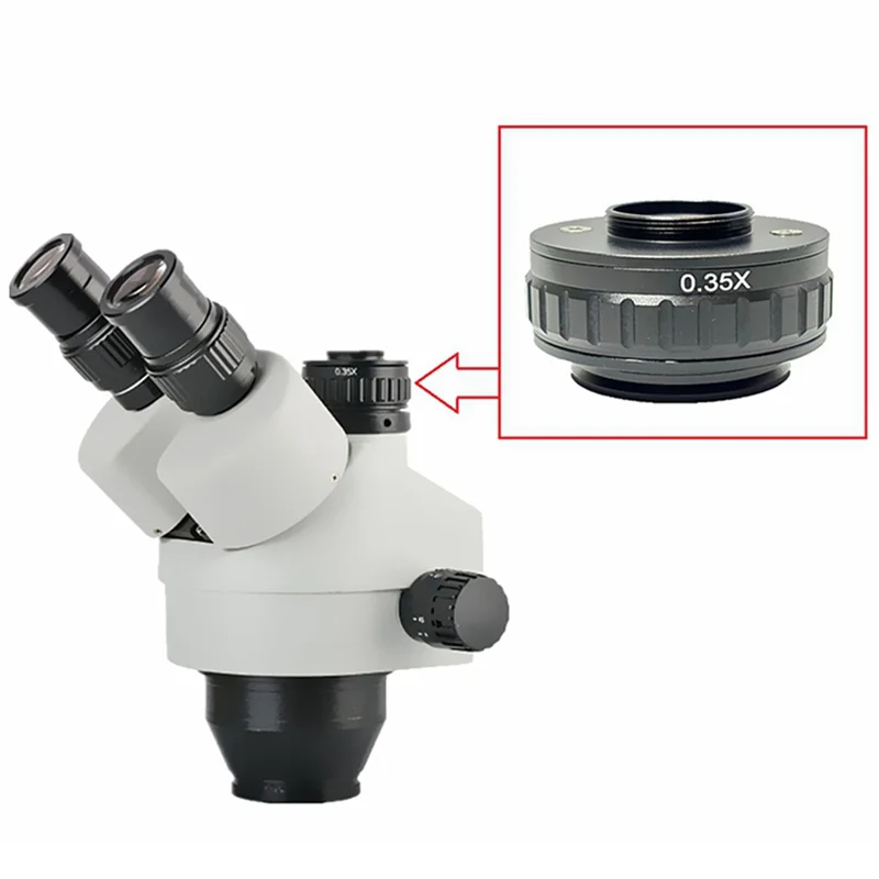 Adaptery mocowania C do mikroskopu AEE8, obiektyw 0.35X CCD do trójokowego mikroskopu stereoskopowego, interfejs 38MM, powiększone pole widzenia