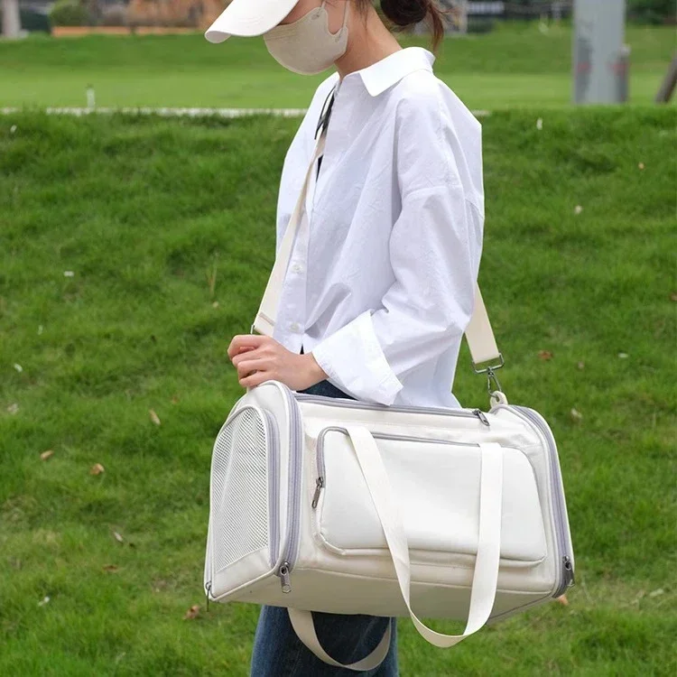 Cat bag crossbody summer out portable bag portable pet breathable folding bag