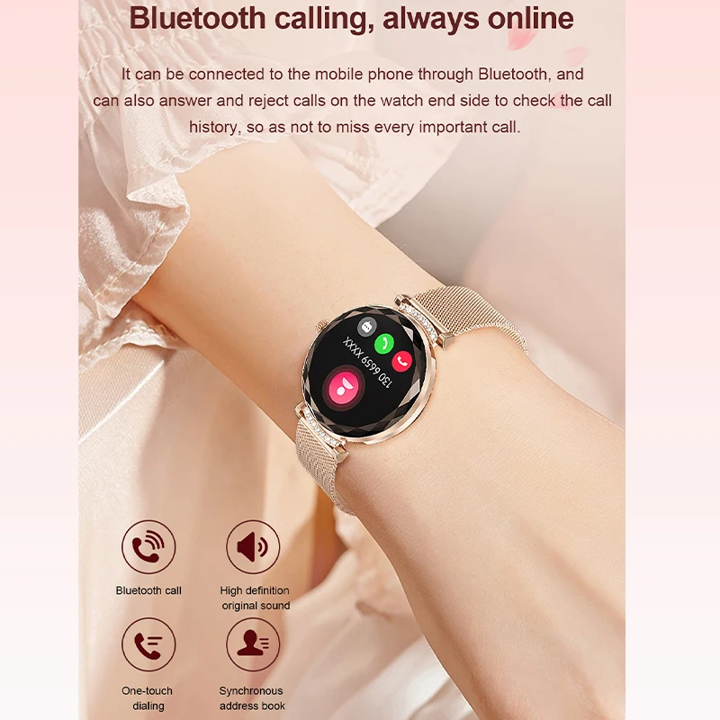 Smartwatch Women Bluetooth Call Healthy Monitor Blood Oxygen Test Sports Waterproof Electronics Smart Watch