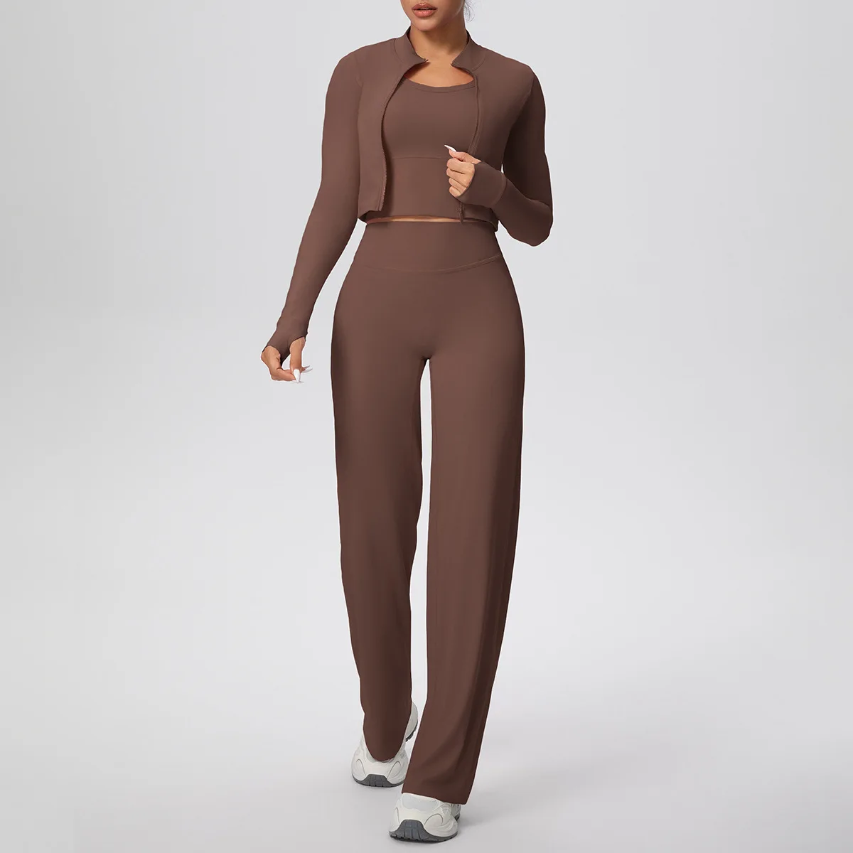 

3-х предметные костюмы для йоги для женщин, комплект для фитнеса, спортивный костюм, комплект для йоги, спортивный бюстгальтер для спортзала, куртка на молнии, леггинсы, женская одежда, спортивная одежда