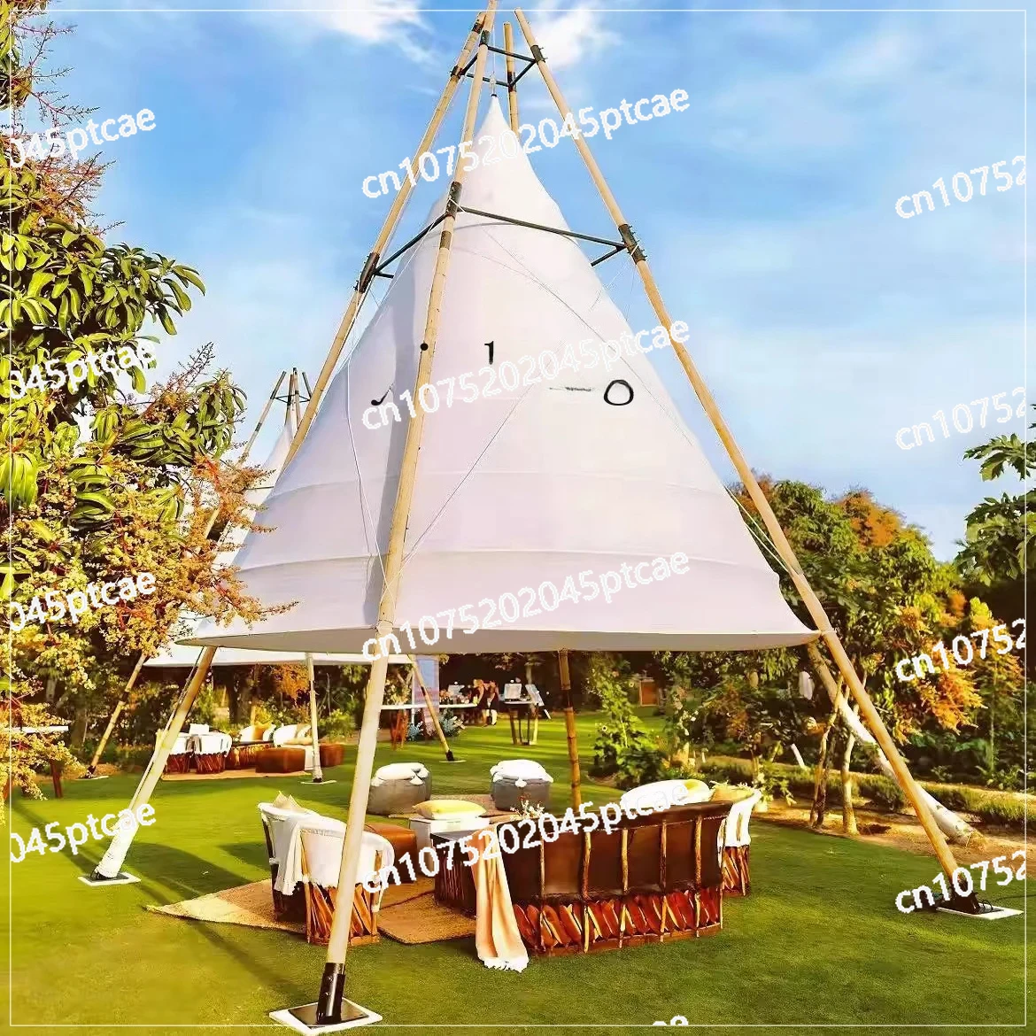 

Open-air Bar Camping Wind Size Sunshade Cone Canopy ZC Outdoor Camp Bamboo Tent Cone