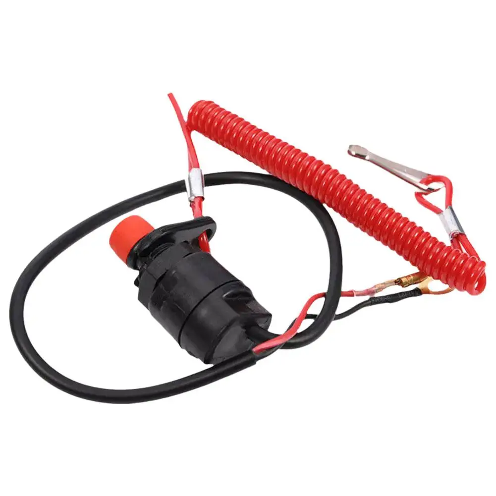 มอเตอร์แบบพกพาสำหรับเรือสวิตช์ปิดเครื่องยนต์ด้านนอกพร้อมเชือกนิรภัยมอเตอร์เรือสวิตช์ฆ่าอุปกรณ์หยุดฉุกเฉินสายคล้องนิรภัย