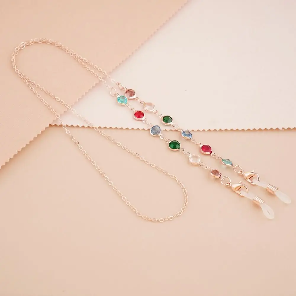 Strap String Hanging Chain Colorful Rhinestone Mask Lanyard Spectacle Cord Sunglasses Chains Mask Chain Metal Glasses Chain