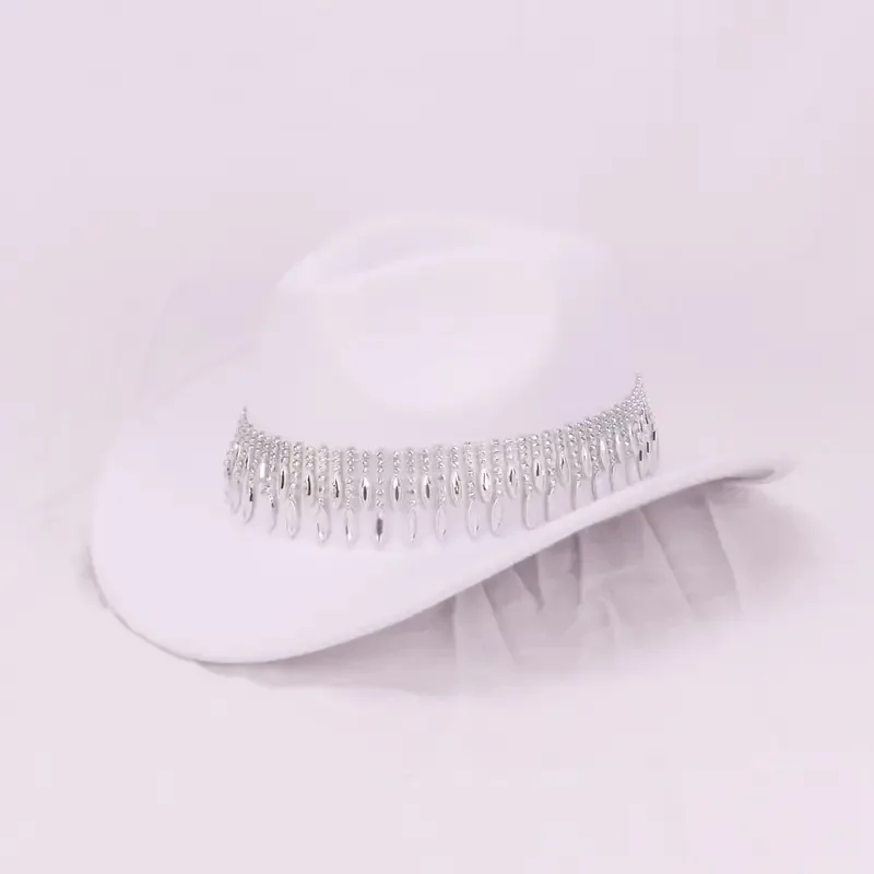 HongLuan Western Cowboy Hat Strass Homme - Vintage Cowboy Accessoires & Country Cowgirl Chapeaux pour Dames Adultes Femme