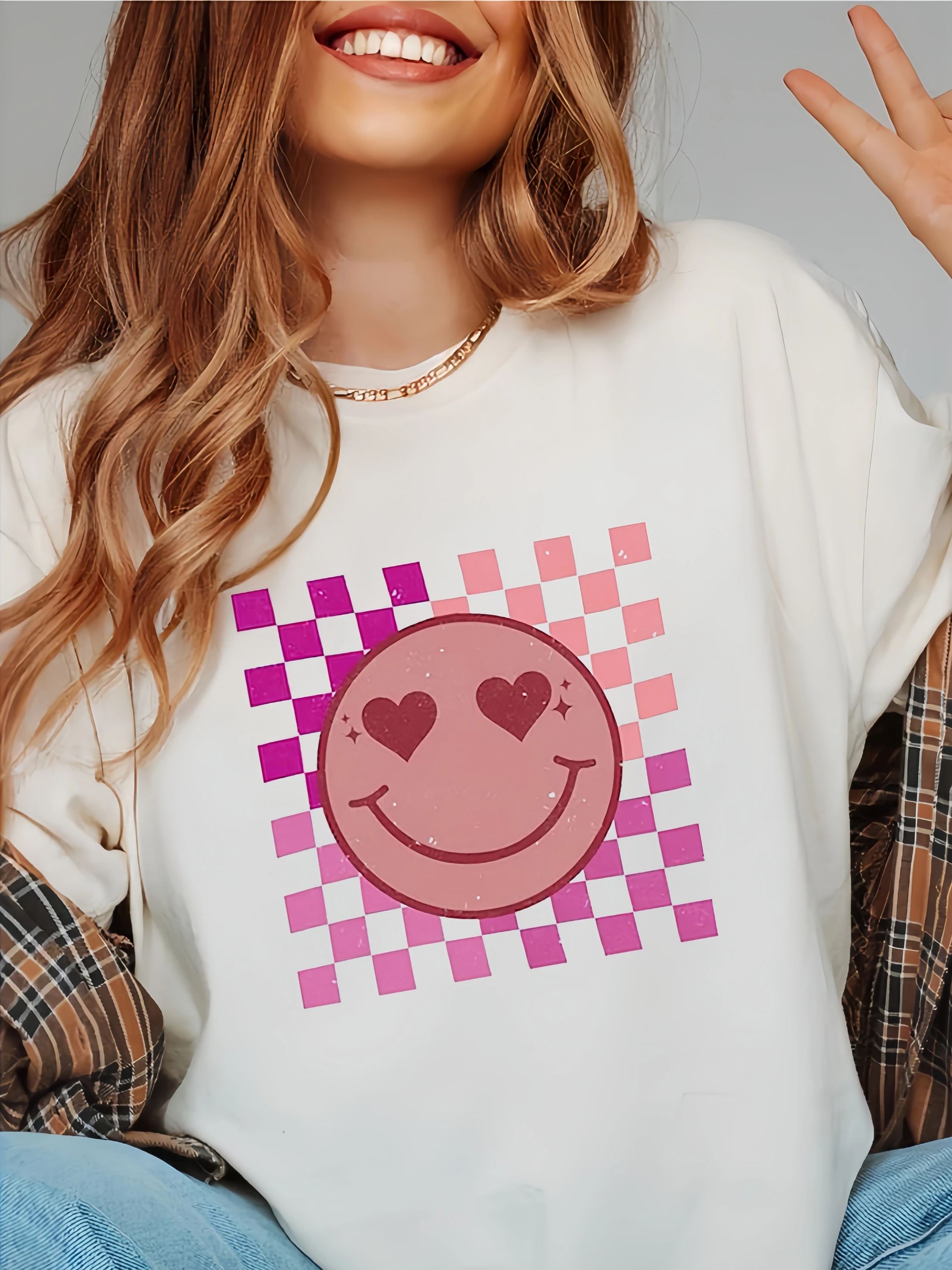 Lovely Pink Girl Heart Graphic Sweatshirt Women Fashion Casual Long Sleeve Pullover Grils Streetwear Thin Spring