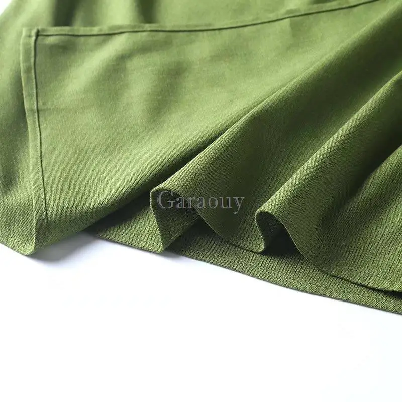 Garaouy 2022 Autumn Cotton Linen Knotted Skirt Women High Waist Long Skirt Solid Elegant Office Lady Irregular Midi Skirts Mujer