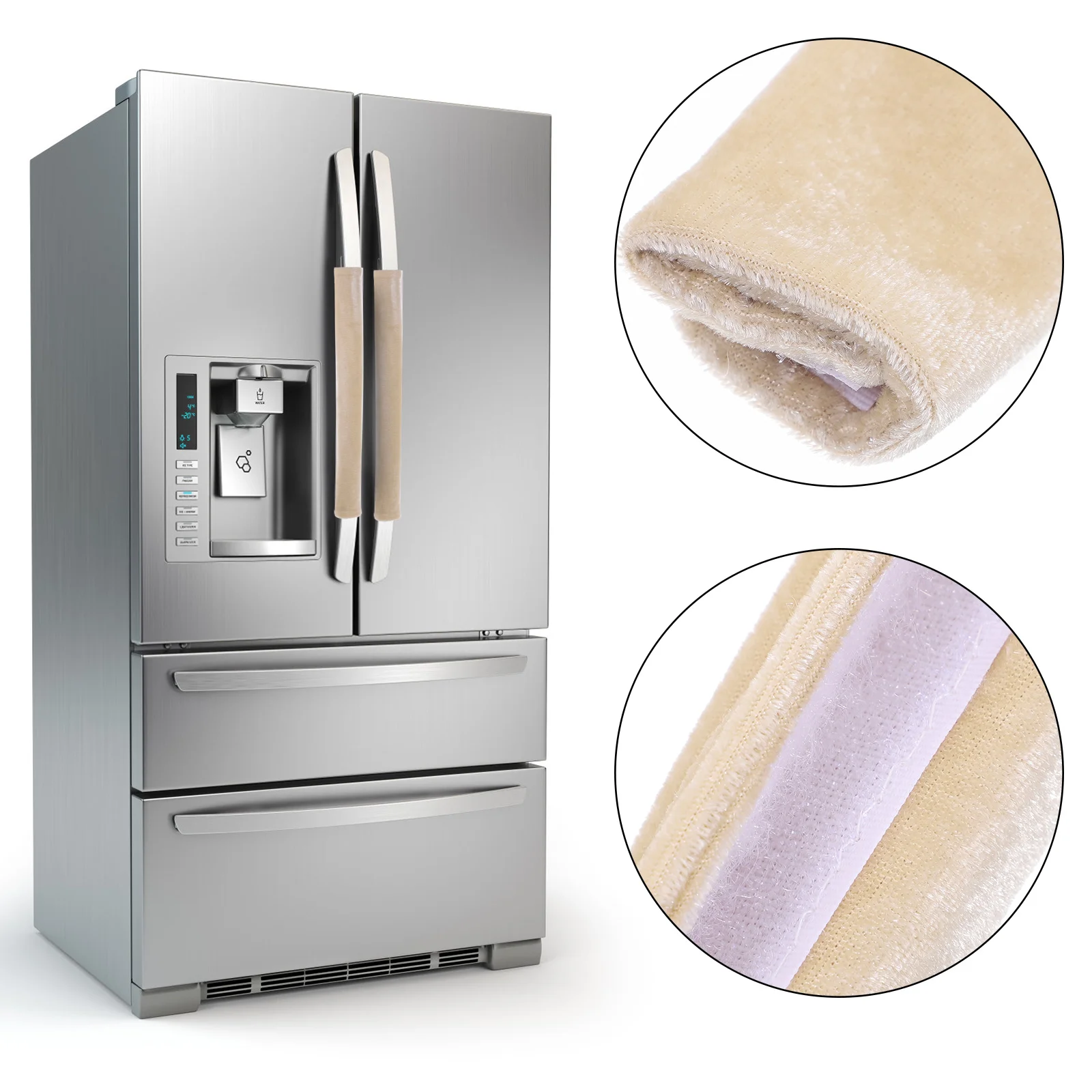 

Refrigerator Handle Cover Antiskid Protector Trimable Kitchen Appliance Decor 1Pair Refrigerator Door Handle Covers