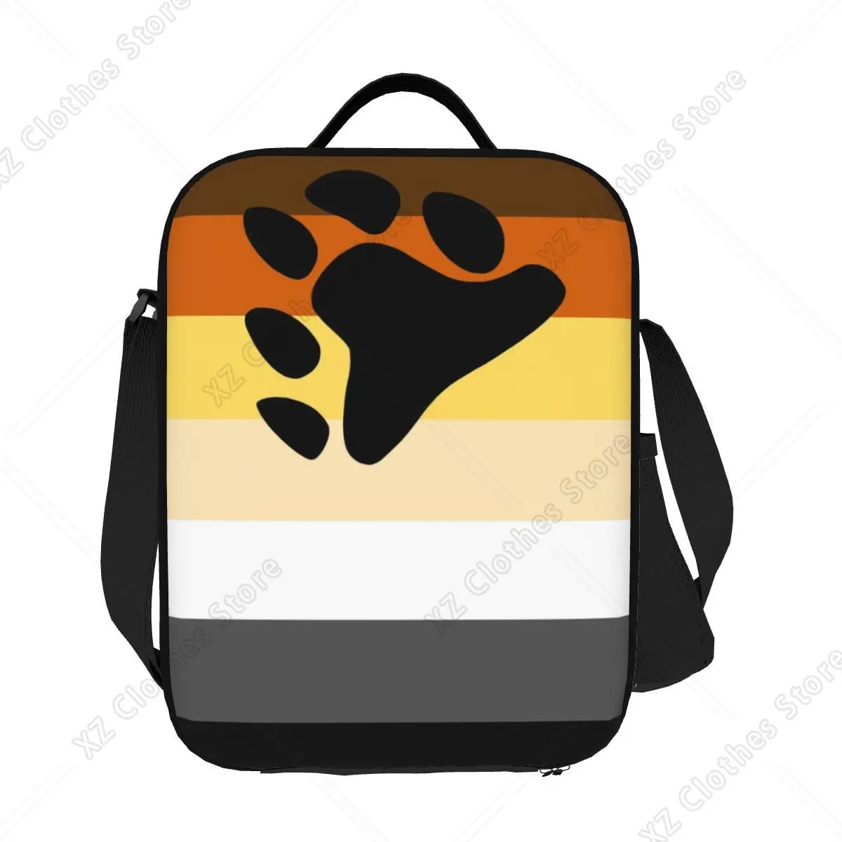 

Custom Bear Pride Flag Lunch Box Women Leakproof GLBT LGBT Gay Paw Thermal Cooler Food Insulated Lunch Bag Kids School Children