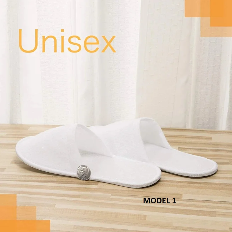 Disposable Slippers,100 Pairs Closed Toe Disposable Slippers Fit for Men and Women for Hotel, spa Guest , (White)