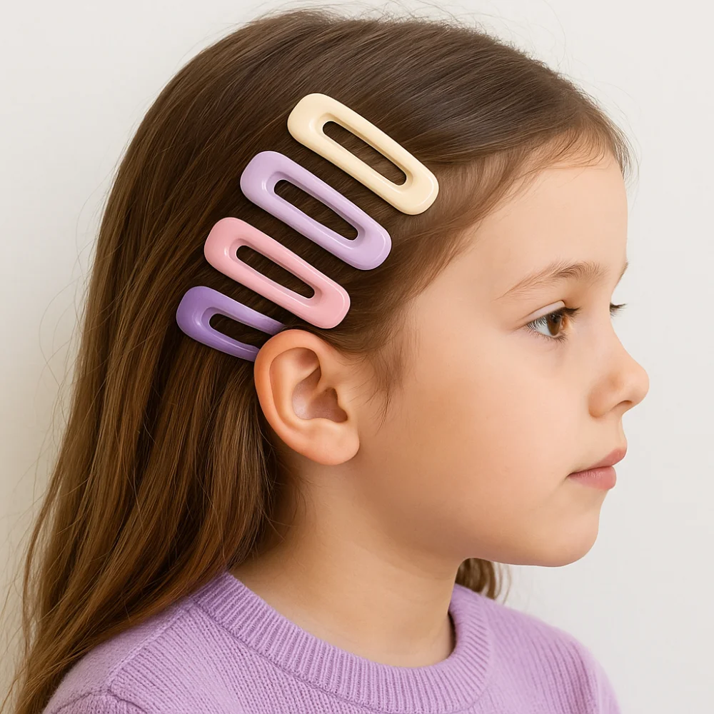 

4pcs/set Headwear Colorful Hair Clips Geometric Sweet Hairpin Cute Barrettes for Girls