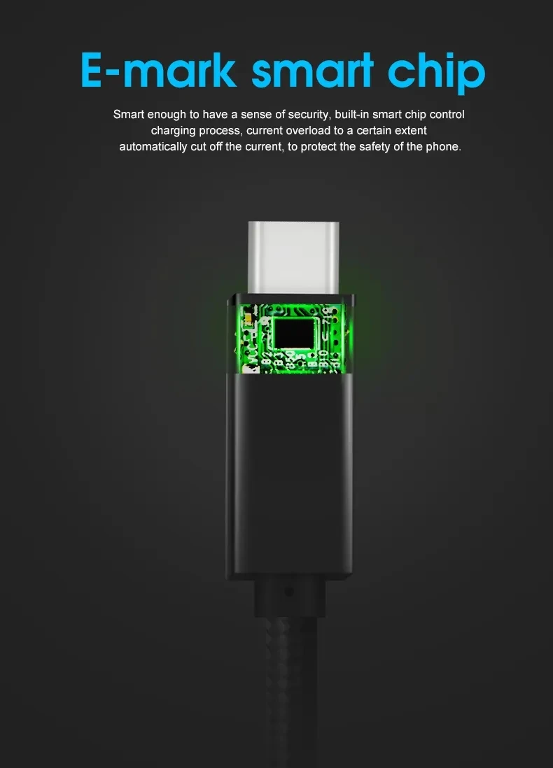 USB3.2 Gen2 20Gbps Data Cable Type-C to Type-C Cables 4k60Hz E-Marker PD 100W 5A Fast Charging Transfer Metal Case USB C Cable