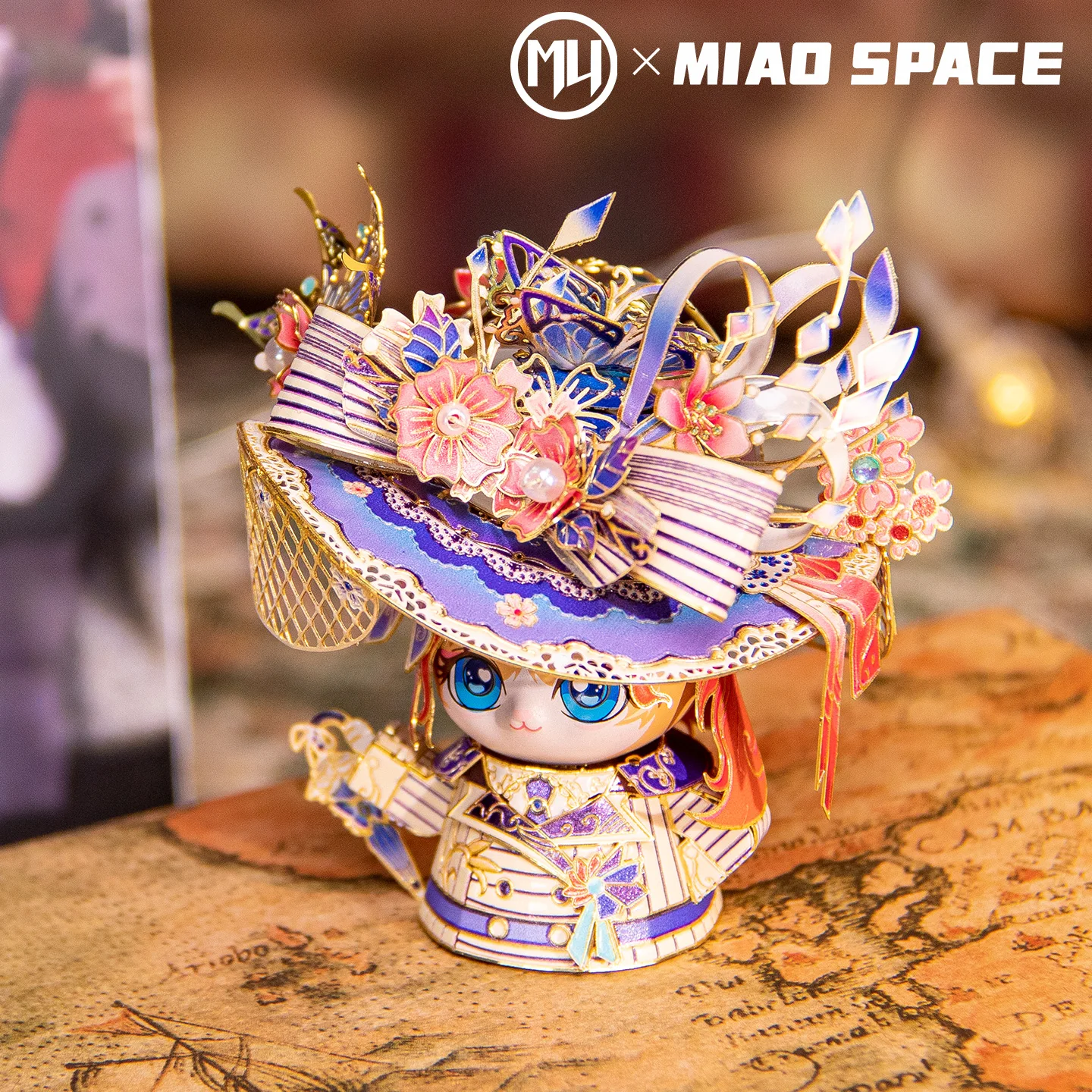 أحجية الصور المقطوعة المعدنية ثلاثية الأبعاد من MU Ruth Cat، لعبة ألغاز ذاتية الصنع، ديكور مكتب سطح المكتب، تخفيف التوتر، هدية ملونة لصديقتك