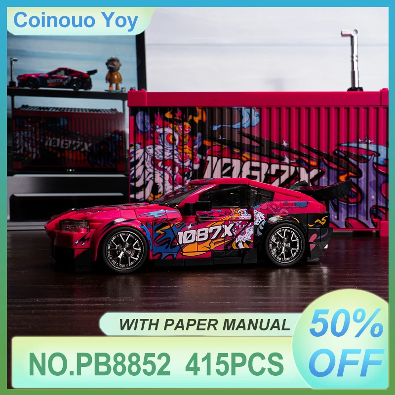 

PB Technical 1087X Drift Racing Суперкар Скоростной автомобиль Чемпионы Строительный комплект Дисплей Коробка РОЗОВЫЙ автомобиль Игрушки Рождественские подарки для детей и взрослых