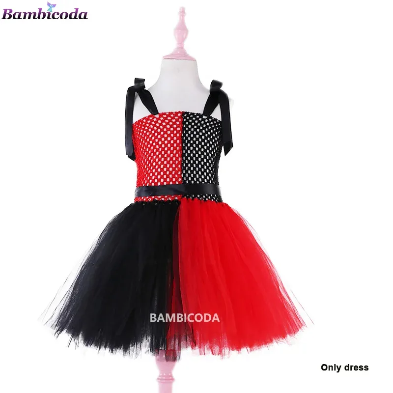 Girls Halloween Costume Circus Clown Costume Kids Tutu Skirts Dress Cosplay Stephen King's Cosplay Carnival Dress Fancy Dress Up
