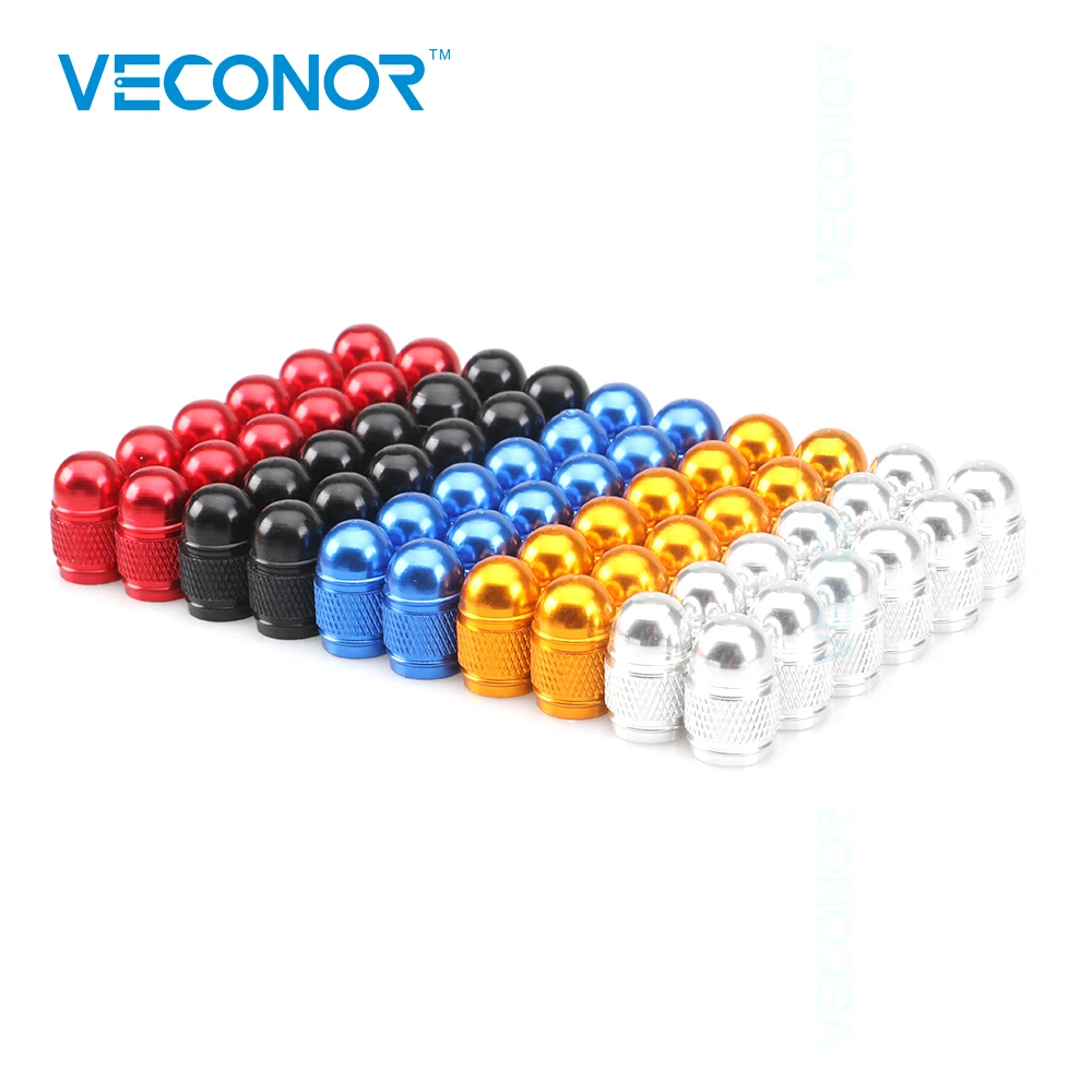 60Pcs Multicolors Aluminum Material Tyre Valve Caps for Car Motorcycle Bicycle