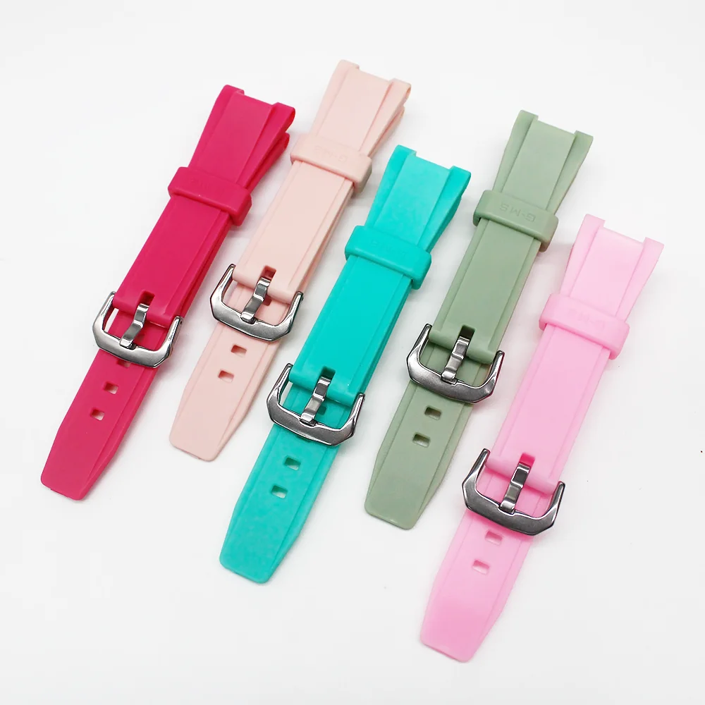 حزام ساعة اليد ل MSG-S200G-4 / 1A / 5A MSG-W200 لينة الراتنج بولي TPU حزام الساعات دبوس مشبك المعصم الفرقة سوار حزام الرياضة مقاوم للماء st