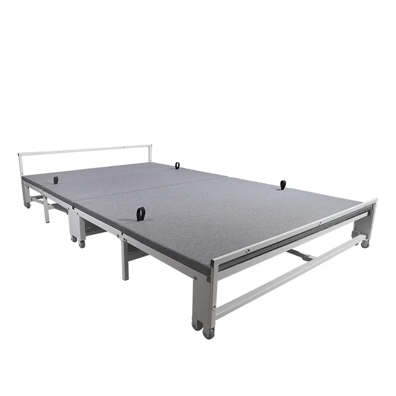 Cabinet type metal folding lunch break bed Convenient four-fold retractable nap bed Home office