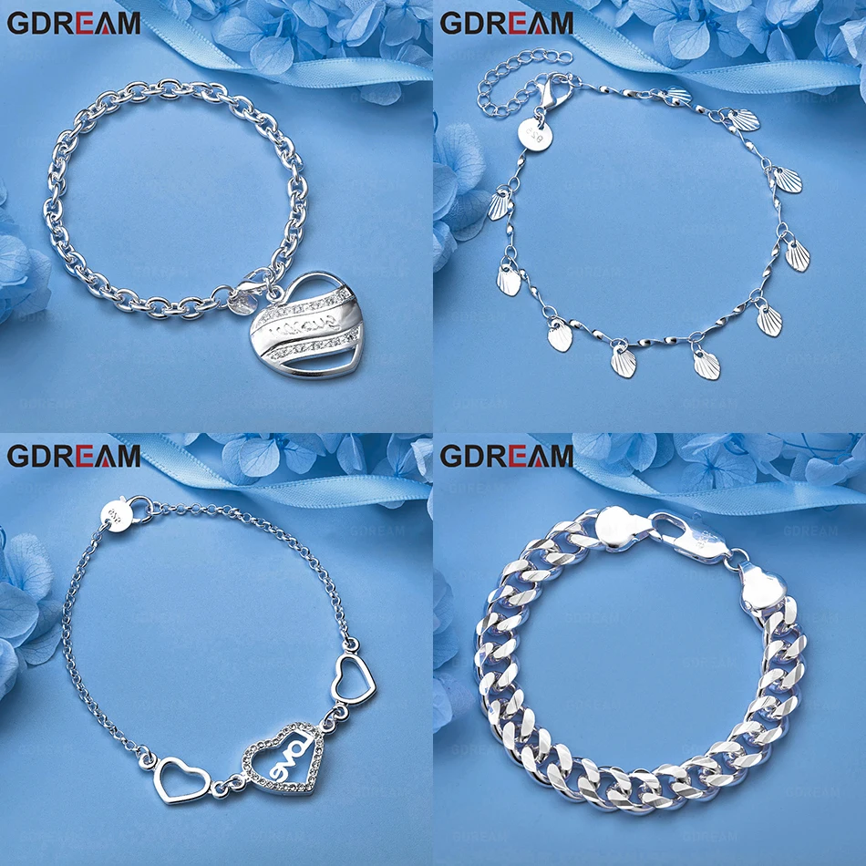 

GDREAM 925 Sterling Silver Shell Pendant Bracelet Women'S Light Luxury European And American Party Jewelry