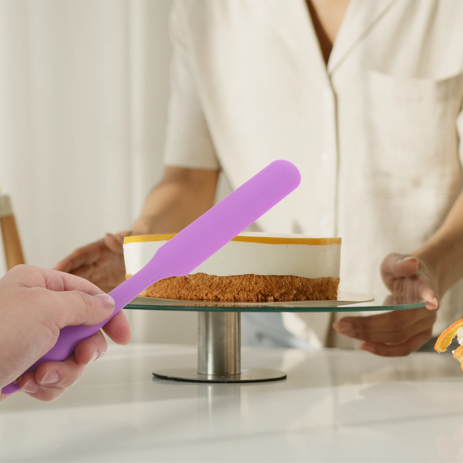 

Silicone Scraper Tool Seamless Design High Temperature Resistance Flexible Baking Spatula for Cake Cream Butter Jam Cheese