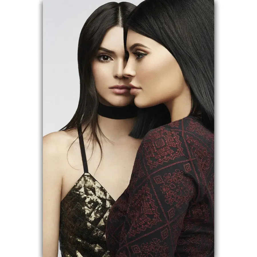 New Kendall & Kylie Jenner USA Beauty-Silk Art Poster Wall Sicker Decoration Gift