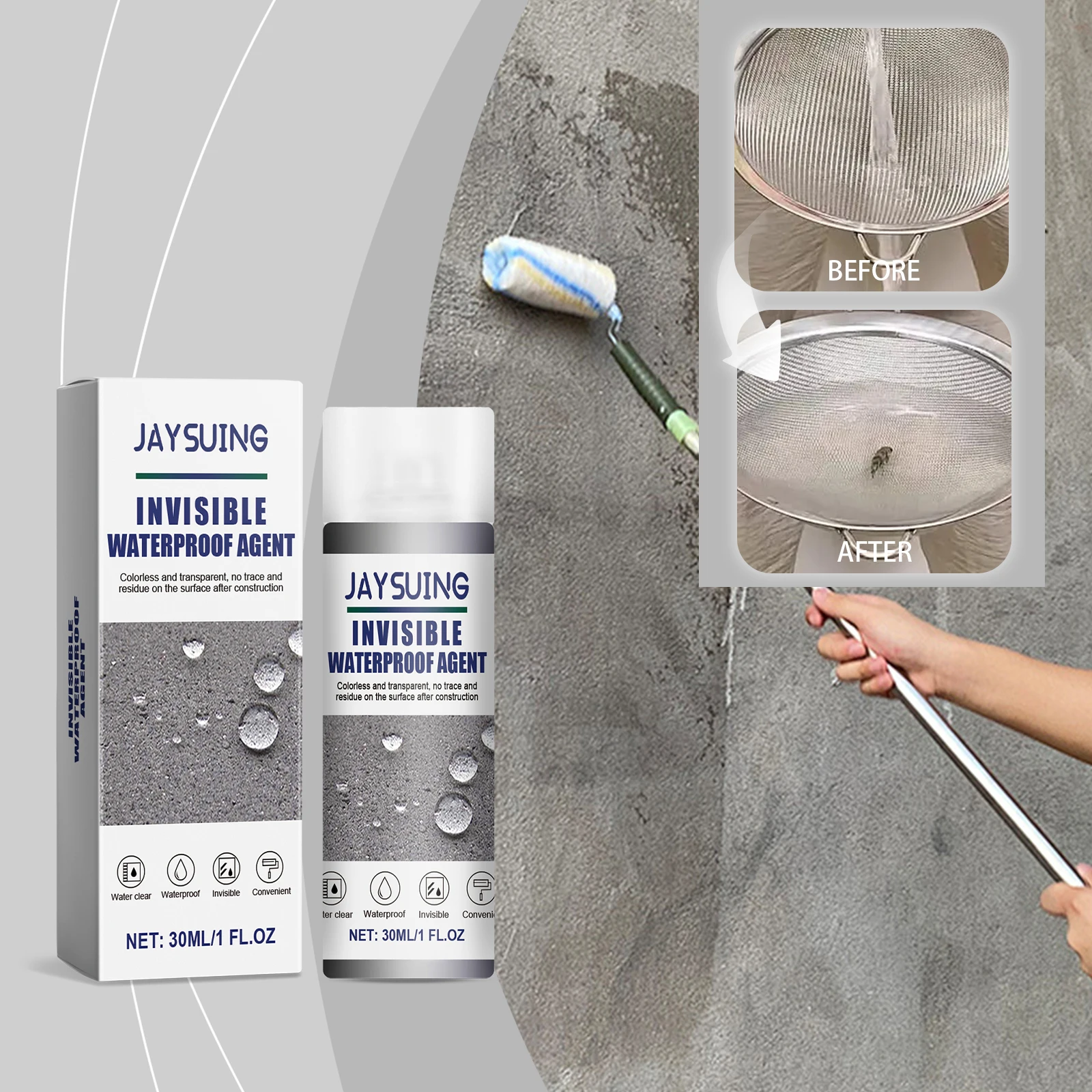 غراء مقاوم للماء يخترق الرطوبة المقاومة للماء، غراء غير مرئي لبلاط الحمام، عامل إصلاح تسرب سقف الجدار الخارجي