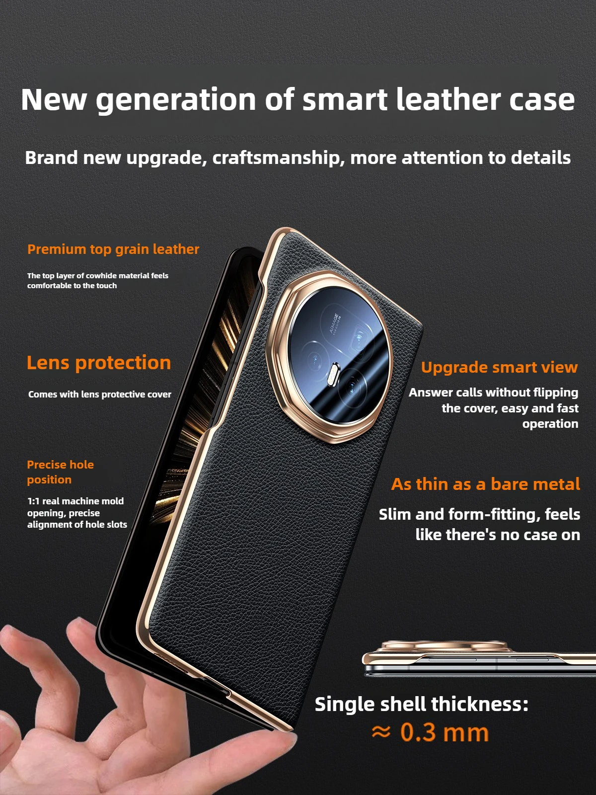 [Full Lens Coverage] For Honor Magic V5 Case Magic V6 V3 Genuine Leather Magnetic Smart View Window Flip Cover Full CoverageCase
