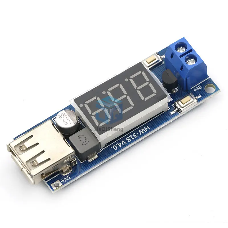 1PCS DC-DC Step Down Module Two-wire Voltmeter 5 V USB Charger or Power Supply Input 4.5V-40V Output 5V/2A