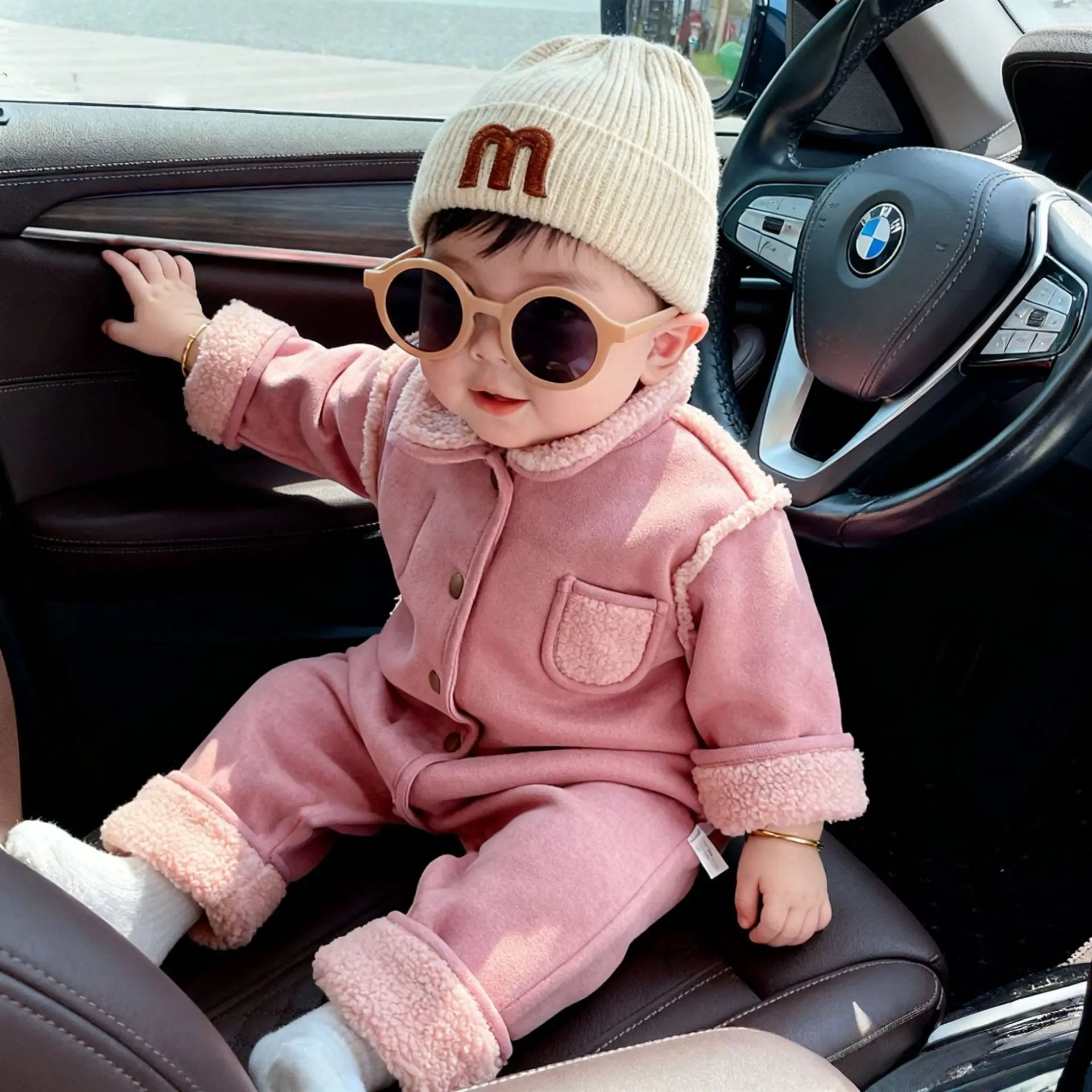 ملابس على الوجهين! ملابس أطفال مريحة للخريف والشتاء للرضع والأطفال الصغار، رومبير عصري للجنسين من عمر 0 إلى 2 سنة 3565 #4