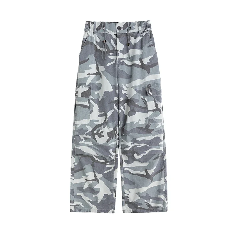 

2025 Spring Autumn Men Classic Camouflage Cargo Pants Men Loose Oversized Camo Pants Male Joggers Army Green Straight Trousers