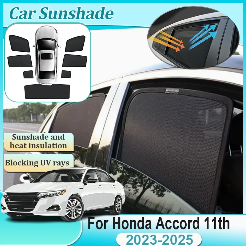 

Для Honda Accord 11th CY 2023 2024 2025 анти-УФ магнитный солнцезащитный козырек лобовое стекло боковое окно козырек инструменты изоляция автоаксессуары