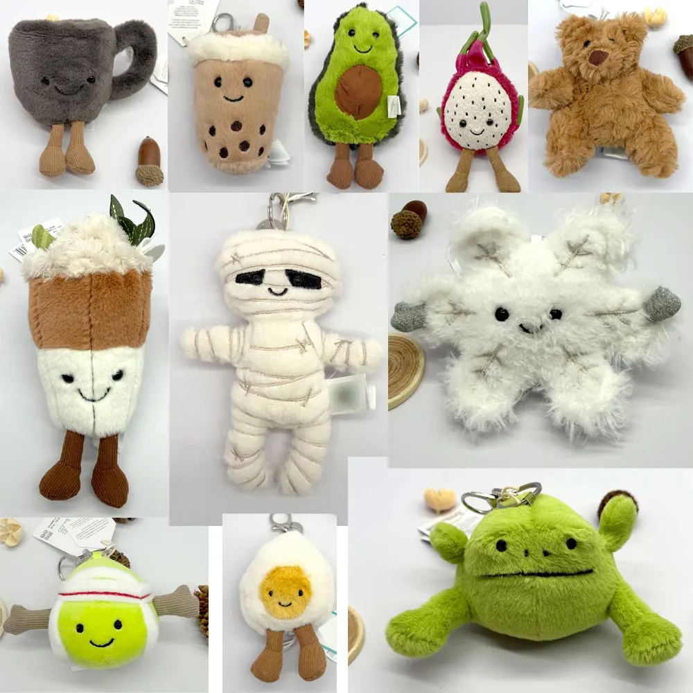 JC Adorable Fruit (Mangosteen) & Dessert (Macaron) Series Plush Toy Keychains — Backpack Charms & Accessories | Exquisite Gifts