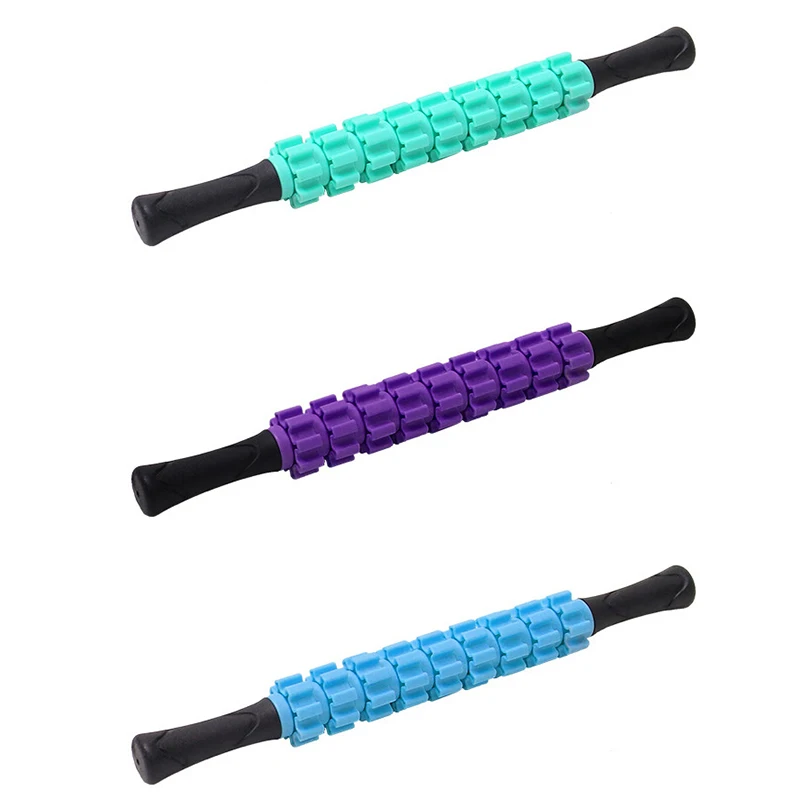 Massageador Muscular de Corpo Inteiro, Roller Stick, Acupressão, Trigger Point, Recovery Tool, Relaxamento Profundo, Gear Massage, BXA 6, 9 rodas, 1pc