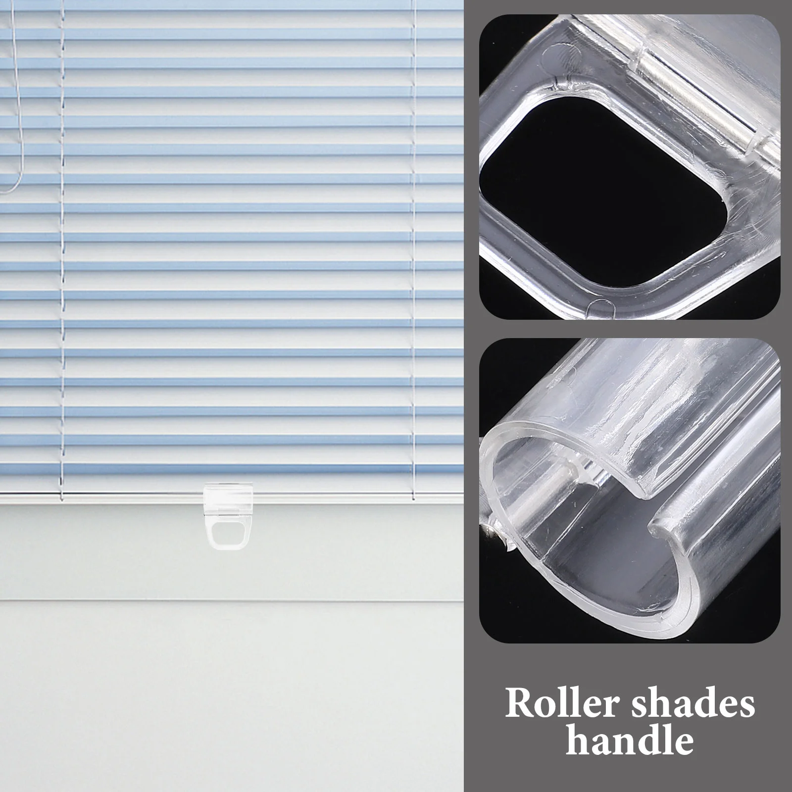 10 Pcs Roller Blind Handle Clips Shade Pulls Clear Window Curtain Rod Cordless Shades for Shutter