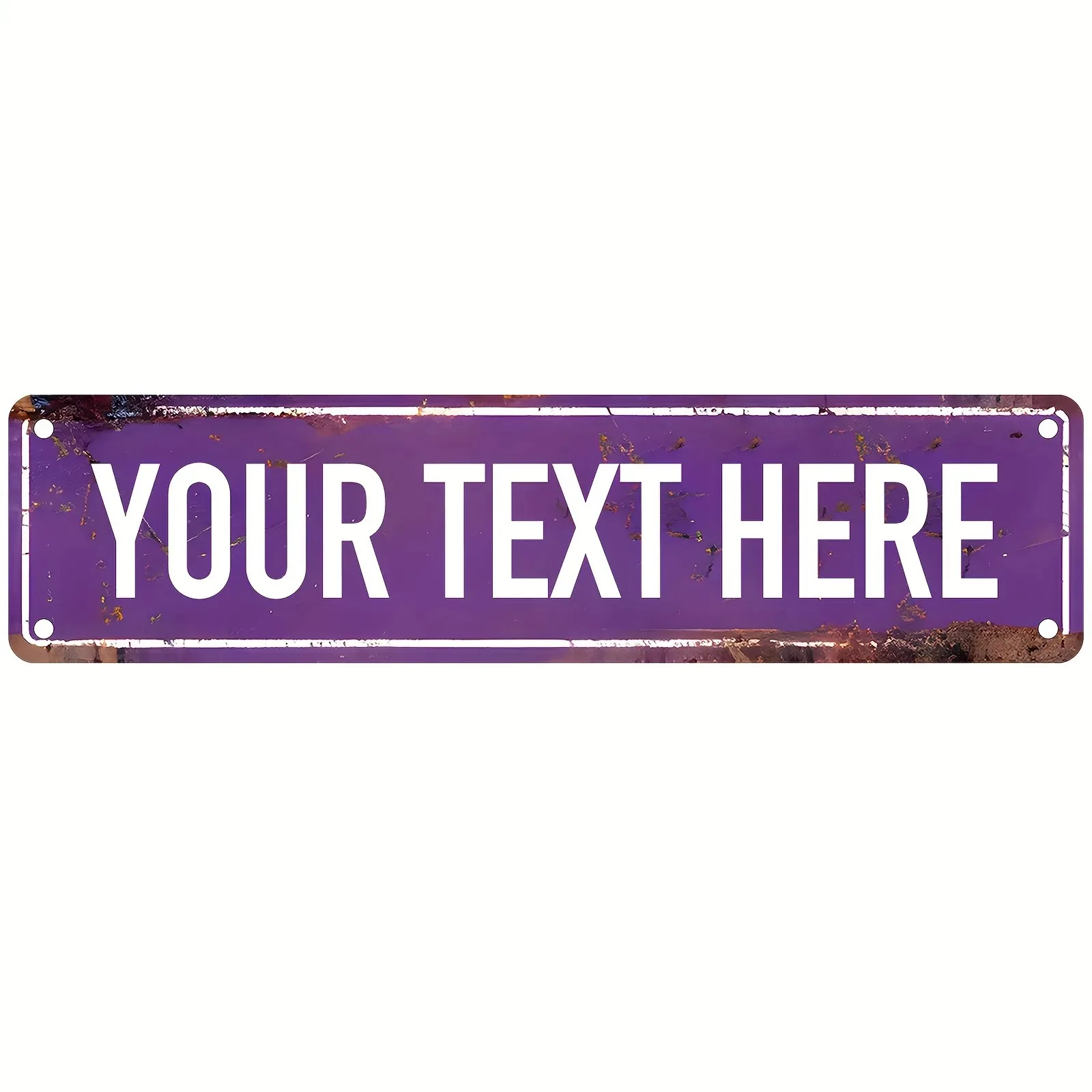 2D Flat Custom Purple Metal Sign Personalized Rustic Farmhouse Wall Art Decor Plaque