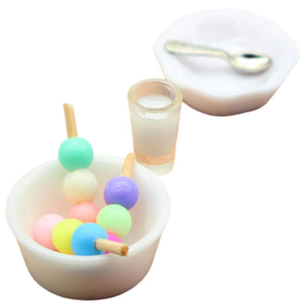 1Set Mini Dessert Decoration Resin Snack Simulation Realistic Pretend Food Photo Prop Home Kitchen Scene Ornament Mini House