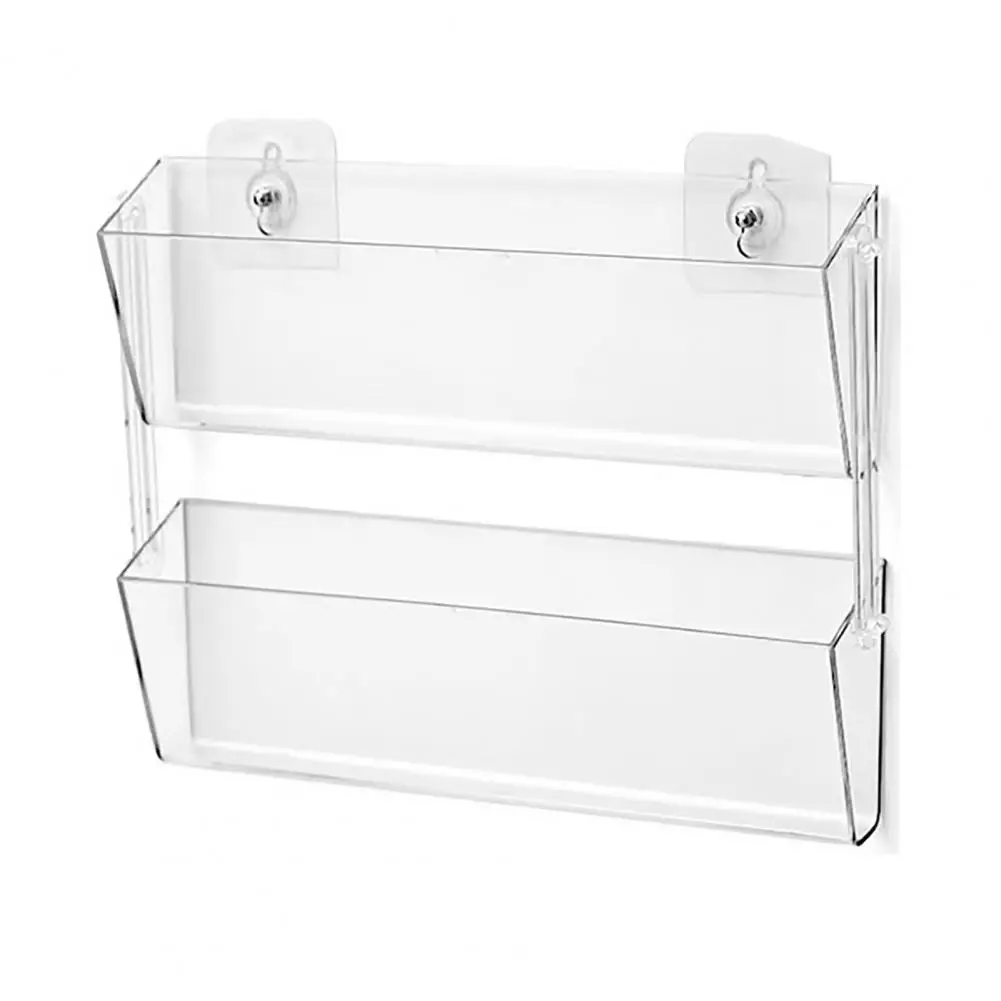 Acrylic Desktop Organizer Transparent Wall-mounted Acrylic Brochure Holder with Capacity for Easy Installation for Pamphlets