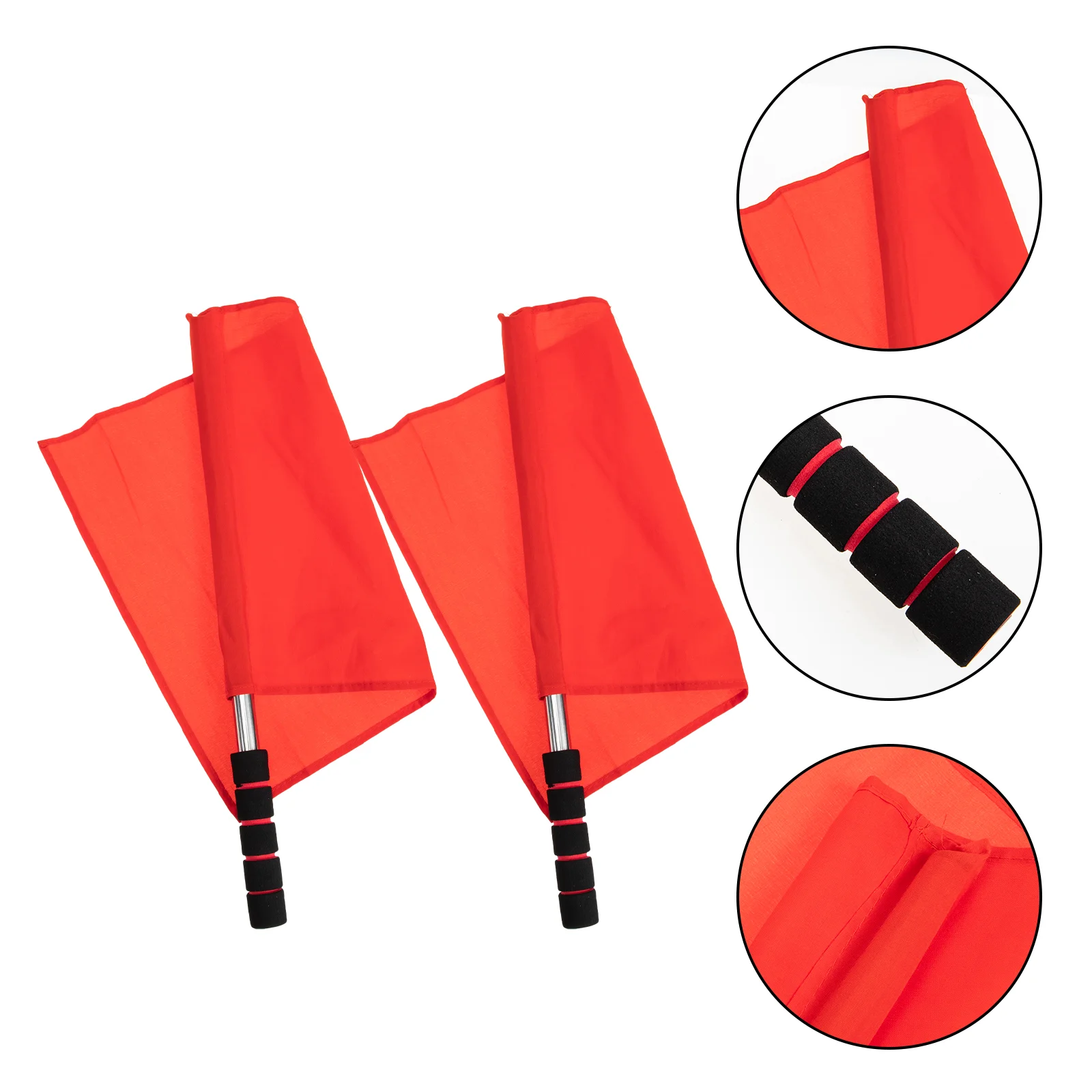 2 Pcs Signal Flag Hand Flags Racing Match Referee Conducting Fan Cheering Red