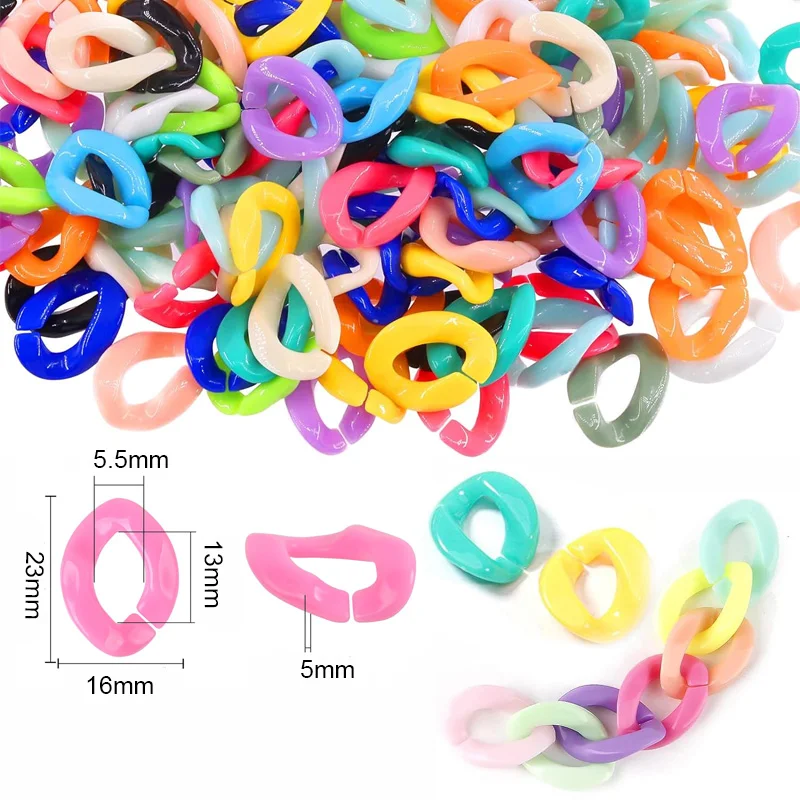 

25pcs 17x23mm Shiny Acrylic Chain Beads Oval Glitter Open Rings Beads For Jewelry Making DIY Bracelet Sunglasses Link