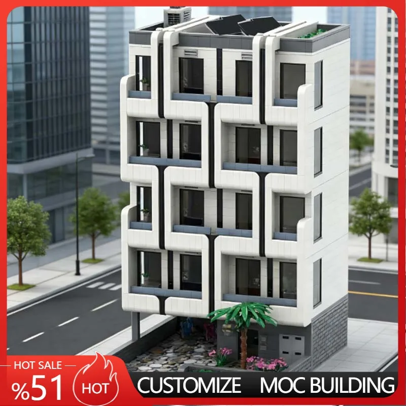 3912 PCS City Street The Ocean's Edge Escape - v1.0 Full MOC Customize Modular Building Block Creative DIY Toy Christmas Gift