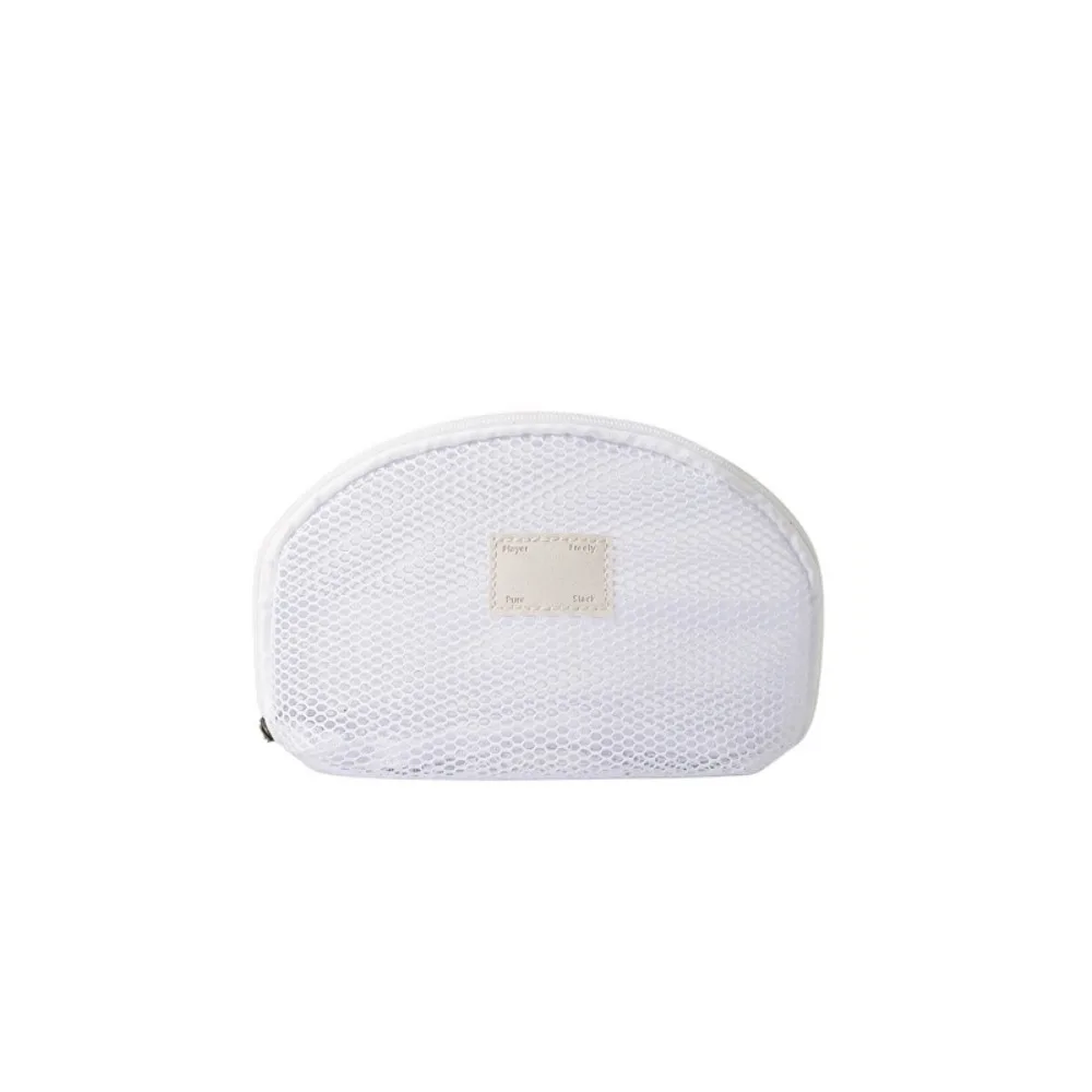 

Semicircle Mesh Makeup Bag Zipper Lightweight Transparent Cosmetic Bag Wash Pouch Lipstick Bag Storage Toiletry Bag