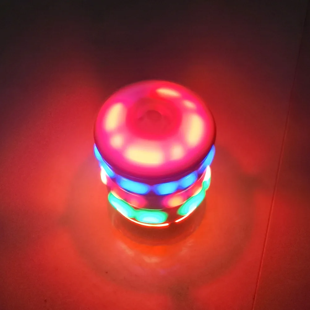 

2pcs Flashing Electric Gyro Kids Educational Wooden Gyros Flash Light Top Safe Small Easy Carry Fun Learning Gift