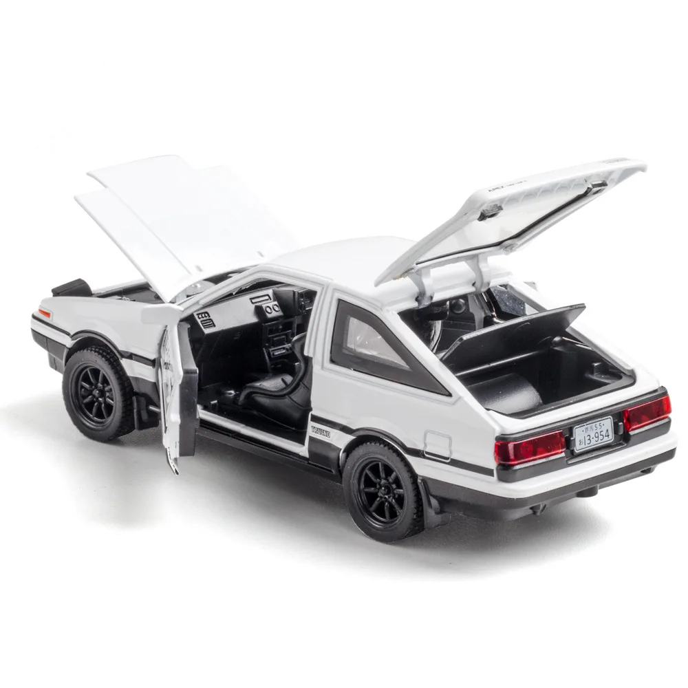 1:32 トヨタ AE86 おもちゃの車ダイキャストミニチュアモデルプルバックサウンドライトドア開閉可能なコレクションギフト子供 30
