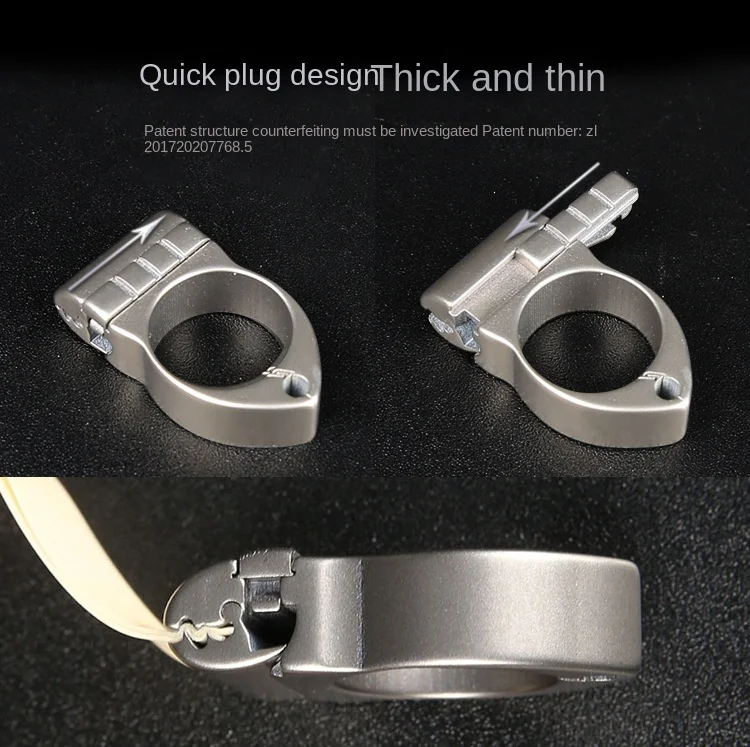 New Titanium TC21 Frameless Slingshot Ring Slingshot Mechanical Quick Pressure Converter Flat Leather Clip