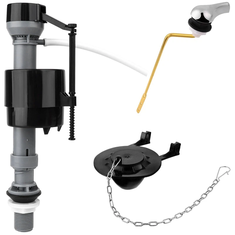 

A95I-Universal Toilet Flusher Replacement Kit Toilet Flush Flapper Repair Kit Include Toilet Fill Valve Flapper Handle