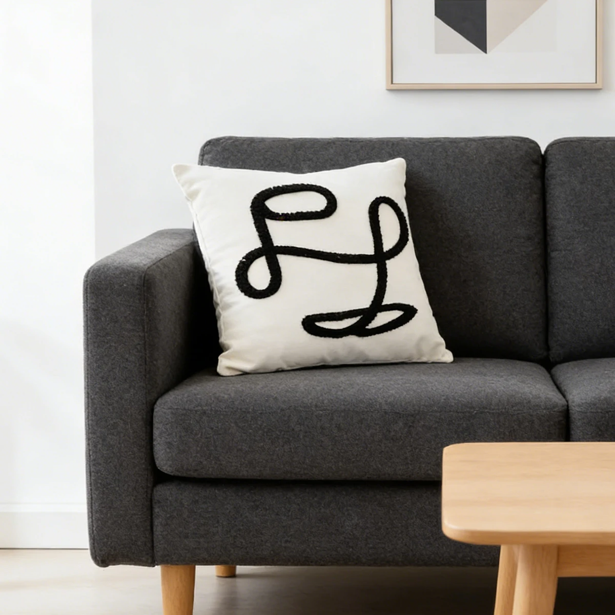Kissenbezug mit abstrakter Linie, minimalistischer Kunstdekorations-Kissenbezug, geeignet für Auto-Kissenbezug, Wohnzimmer, Sofa, Schlafzimmer