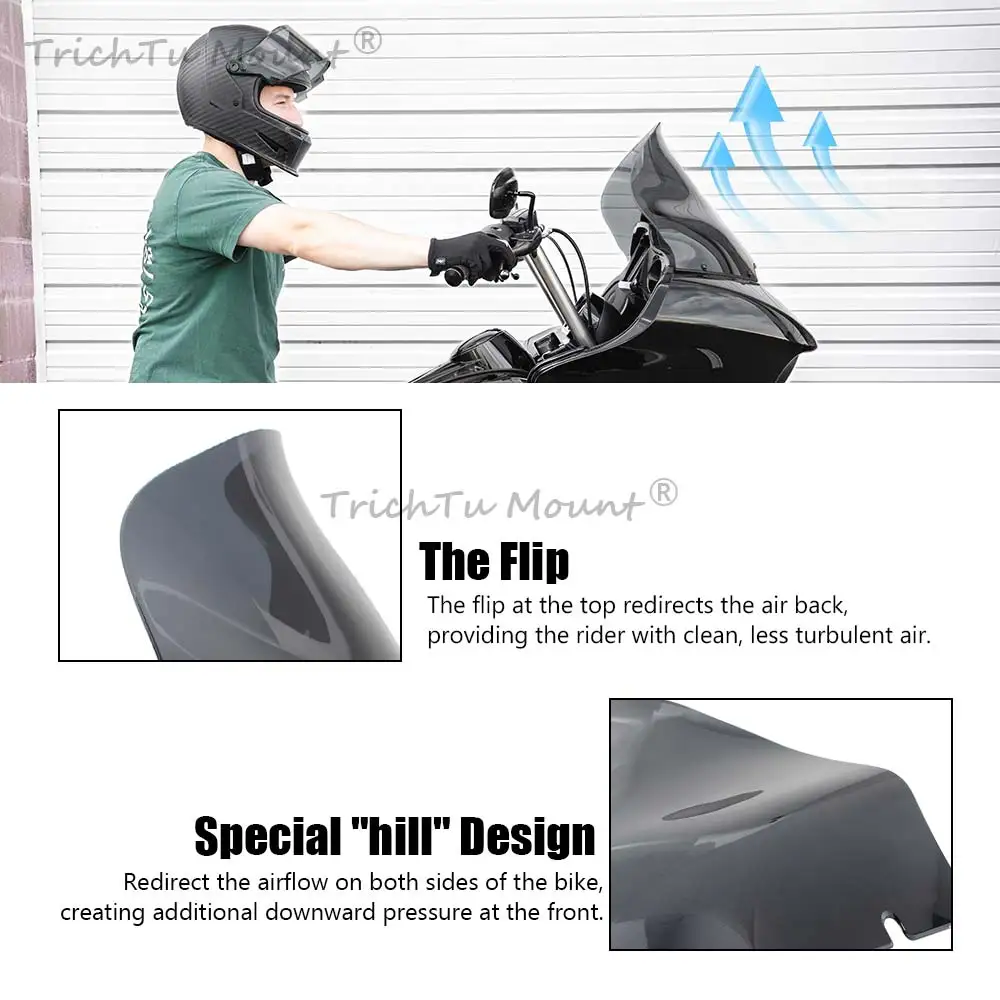 1Pcs Accessories Windshield For Harley Road Glide 3 Special St Ultra Limited Cvo/Se 2015-2025 Black/Smoke/Clear/Tea Windshield