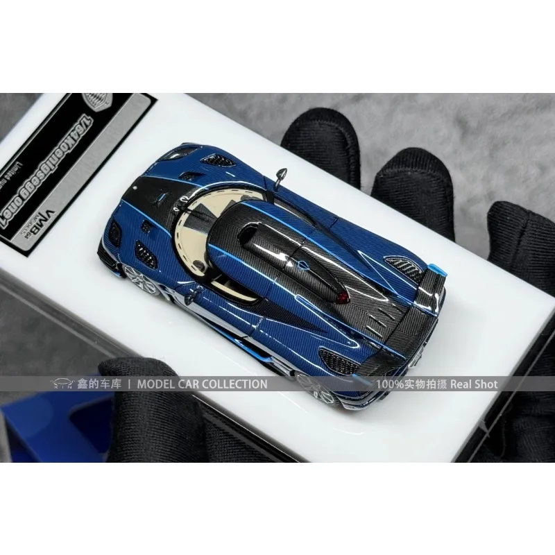 1:64 ONE1 블루 카본 다이캐스트 수지 슈퍼카 모델 컬렉션 장식품, 어린이 장난감, 성인 장식.