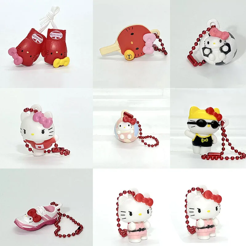 

Sanrio Anime 4Cm Keychain Hello Kitty Cat Figure Doll Kawaii Cake Sportswear Set Christmas Toy Gifts For Girls Children