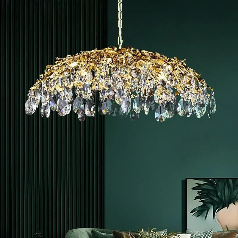 Light luxury crystal chandelier, French dining room chandelier, bedroom chandelier, living room lamp, designer art crystal lamp